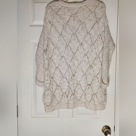 H&M M Cream Chunky Knit Longsleeves WOOL Blend Women’s Sweater - Picture 8 of 10